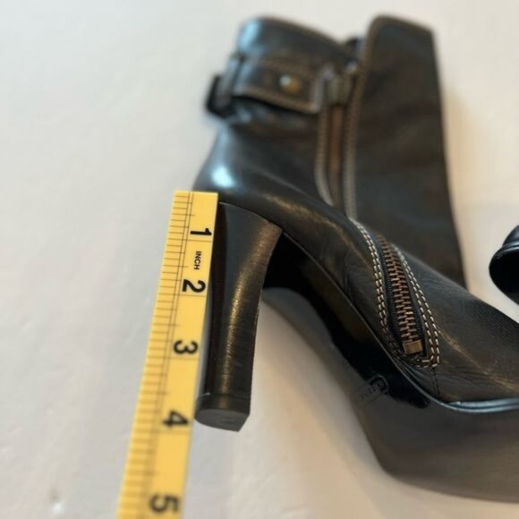 Coach Women’s Nancie Soft Calf Black Pebbled Leather Heeled Bootie Italy Size 6 - Picture 15 of 15